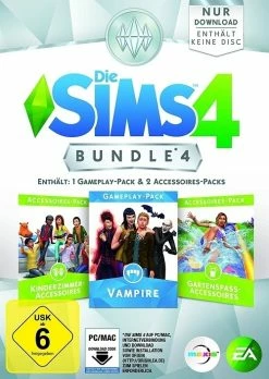 Nouveau 🛒 Die Sims 4 ADDON Bundle Pack 4 - Kinderzimmer/Vampire/Gartenspaß 🥰